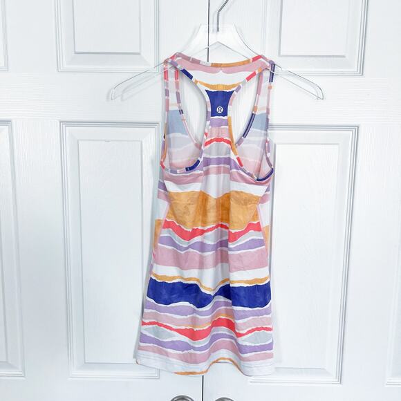 Lululemon Cool Racerback in Bleacher Stripe White Iris Flower - Picture 4 of 5